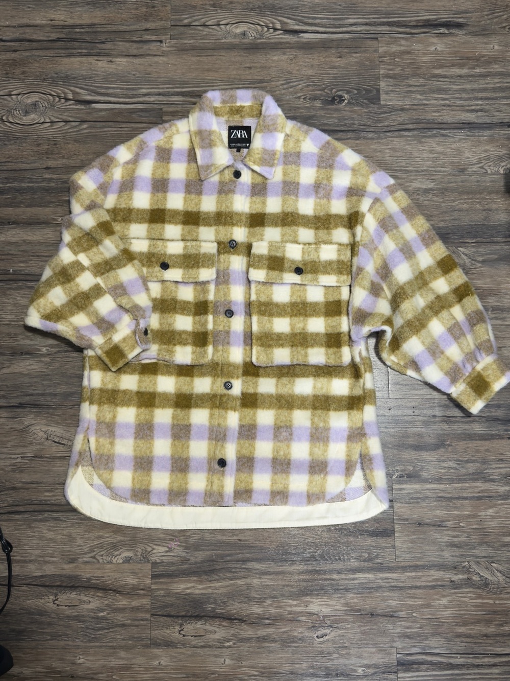 Zara Olive, Lilac & Cream Plaid Shacket